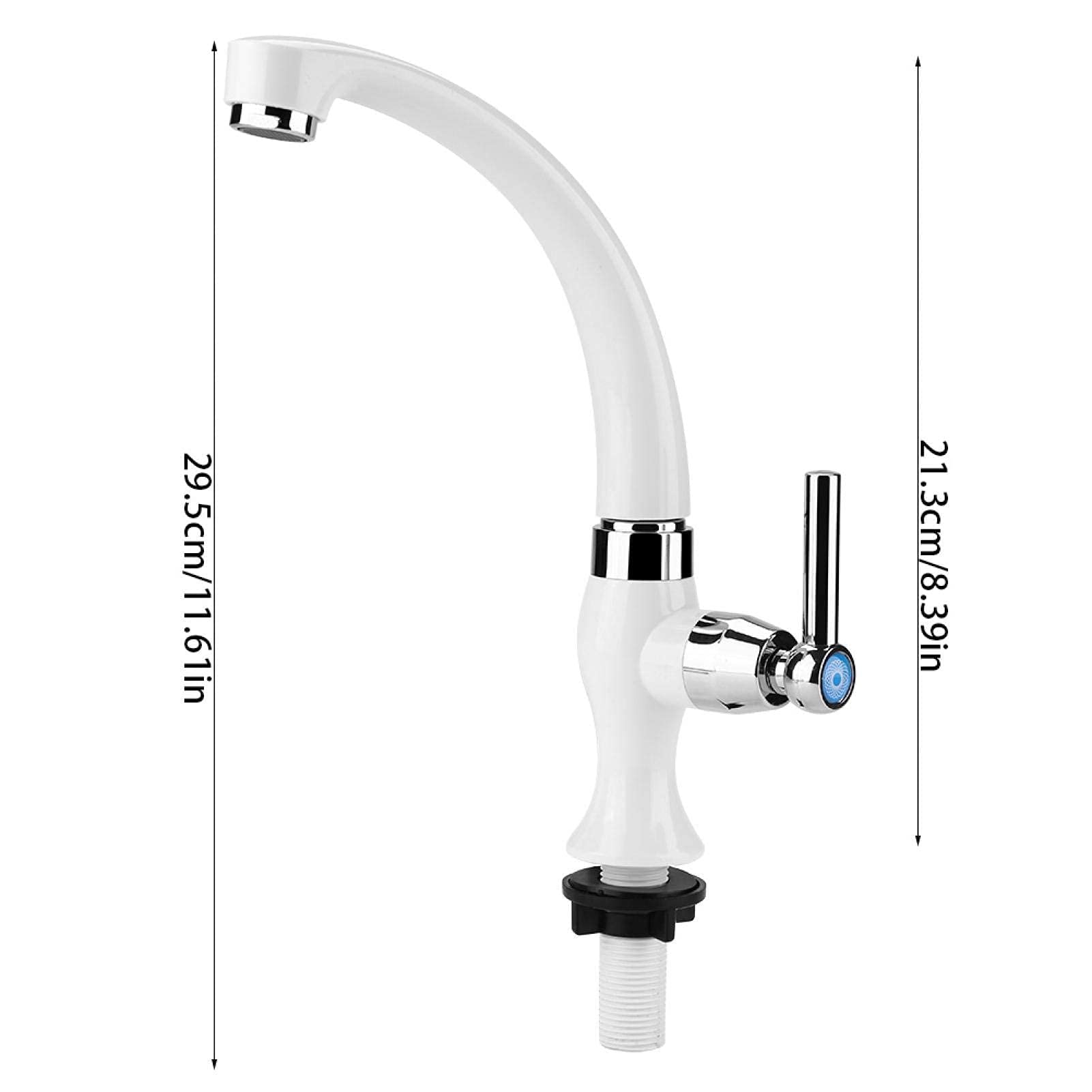 Omabeta ABS Plastic Single Cold Water Faucet - Chrome G1/2 Kitchen Sink Tap with Blossom Handle for Modern Bathroom & Basin | Perfect for Home, RV, and Outdoor Use