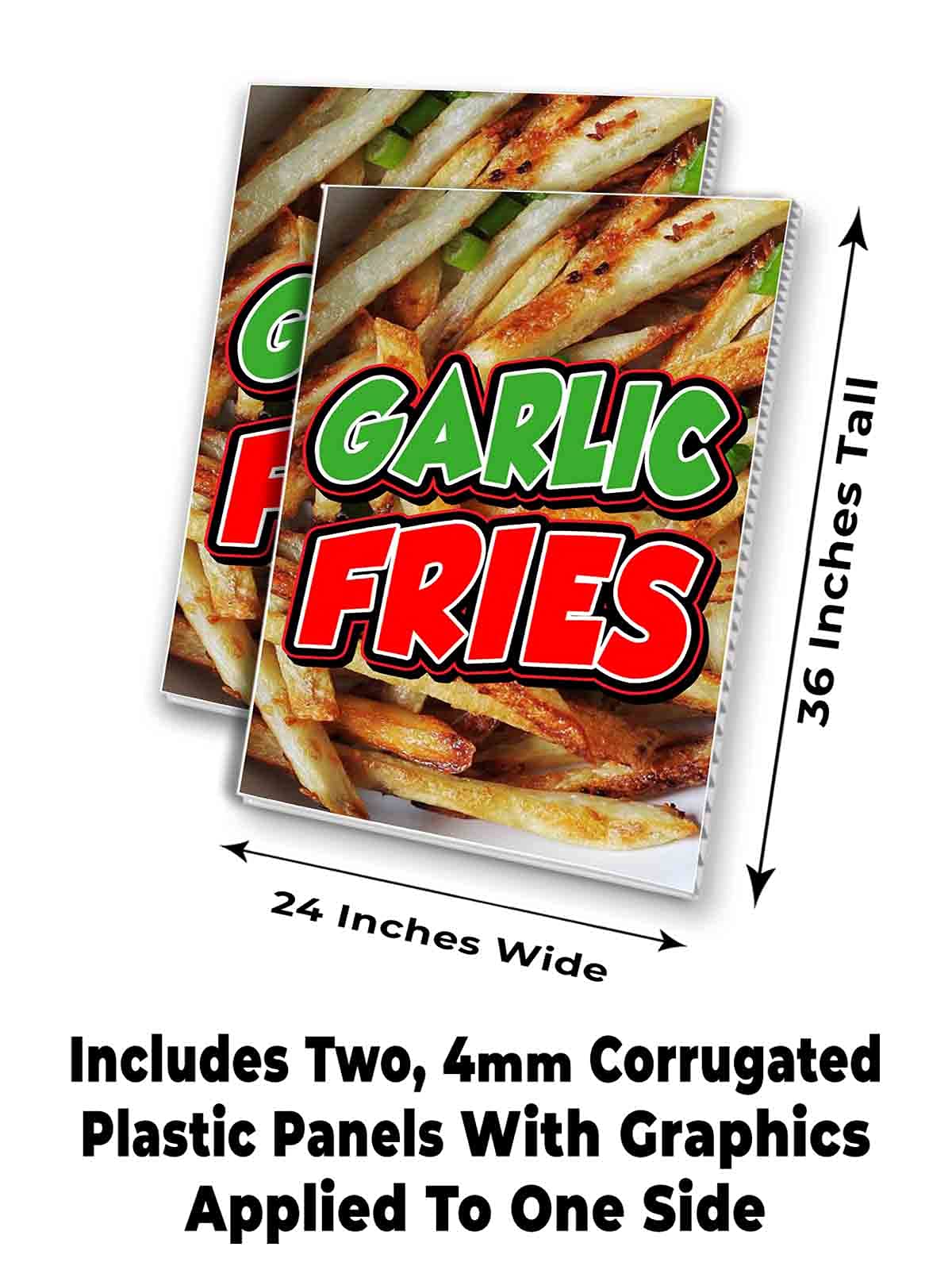 4mm Corrugated Plastic Panel - Garlic Fries Design (24
