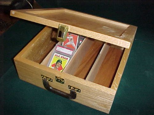 Premium Wooden Baseball Card Storage Box - Holds Graded & Ungraded Trading Cards - Secure Collectible Card Organizer for Display & Protection - Perfect for Home, Office, or Sports Memorabilia Collections