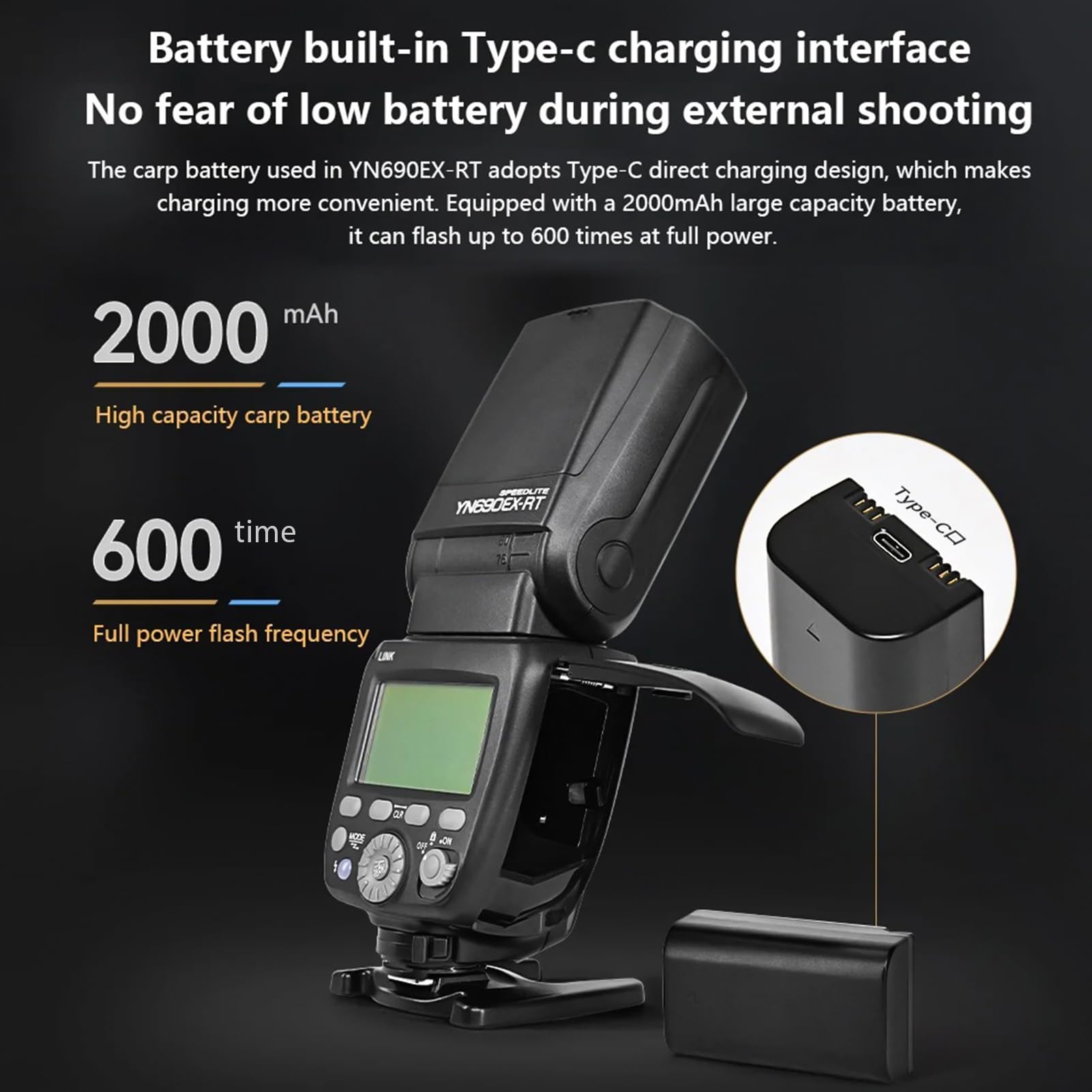 Irfora YN690EX-RT On-Camera Flash Speedlite with TTL & HSS - GN60 Guide Number, 1/8000s Sync, 1s Recycle Time - 2.4G Wireless Master/Slave System for Canon/Nikon DSLR Cameras - Perfect for Portrait, Wedding & Event Photography