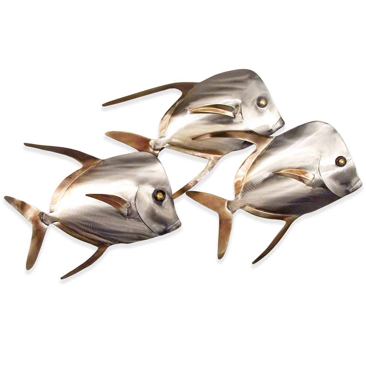 Black Forest Decor Lookdown Fish School Wall Art - Ocean Themed Home Decor for Living Room, Bedroom & Office