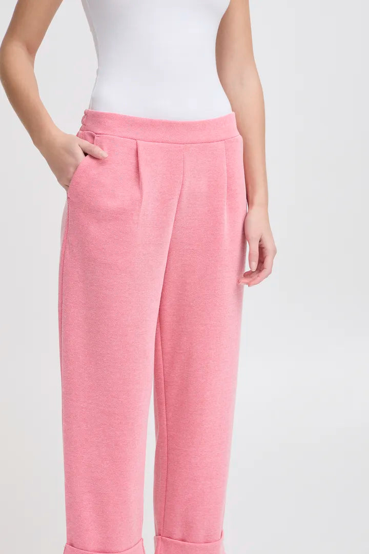 Stylish Penny Cropped Pants for Women - Bright Rose Color | High-Waisted Comfortable Summer Casual Pants | Perfect for Office, Travel & Weekend Outfits