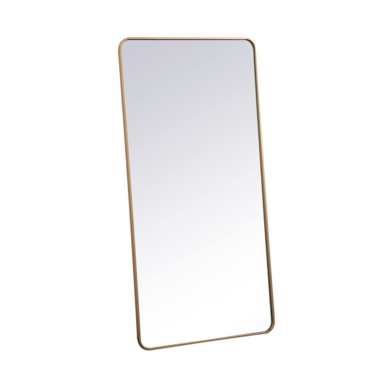 Elegant Brass Rectangular Mirror 30x60 for Home Decor