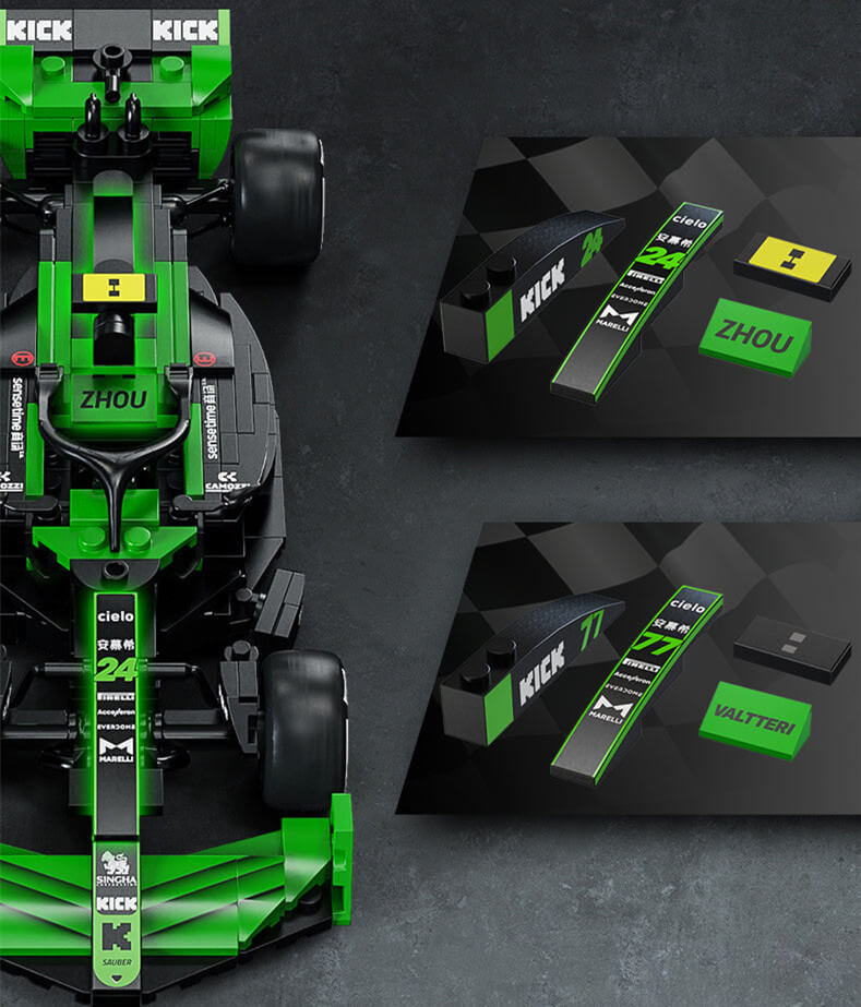 CADA C55032 KICK Sauber F1 Team C44 2024 Formula 1 Racing Car Building Blocks Set - Perfect for F1 Fans, Collectors & Model Builders - Great Gift for Birthdays & Racing Enthusiasts