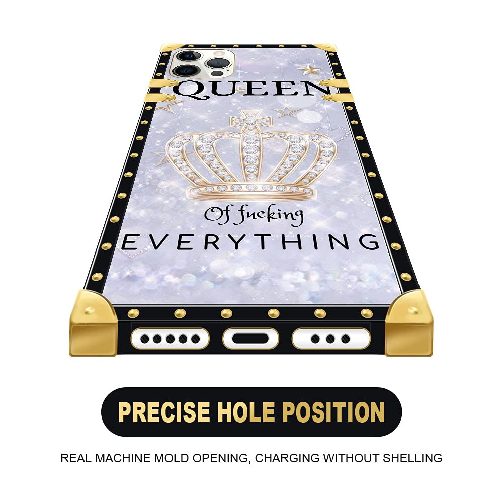 DAIZAG iPhone 12 Pro Max Case 6.7 Inch - Shockproof Soft TPU Bumper Phone Cover for Women & Girls | Elegant Queen Design | Perfect for Daily Use, Work & Travel Protection