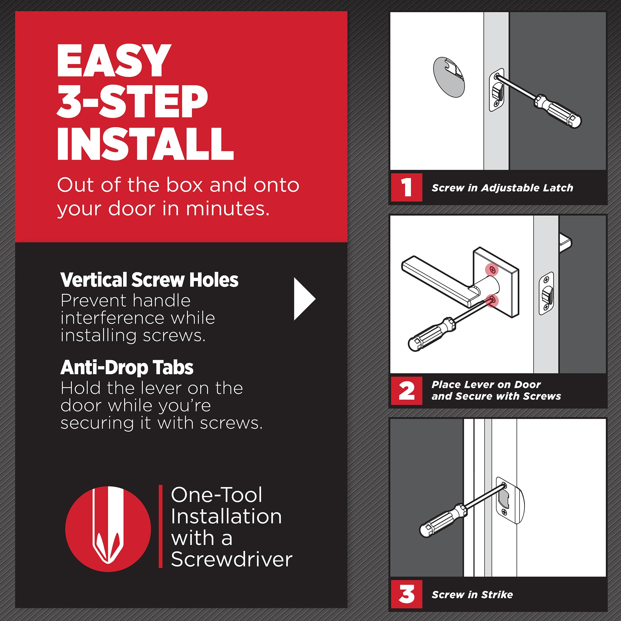 Kwikset Halifax Matte Black Interior Privacy Door Handle with Reversible Keyless Push Button Lock - Microban Protected Square Rose Lever for Bathroom, Bedroom & Closet Doors - Perfect for Home Security & Privacy Needs
