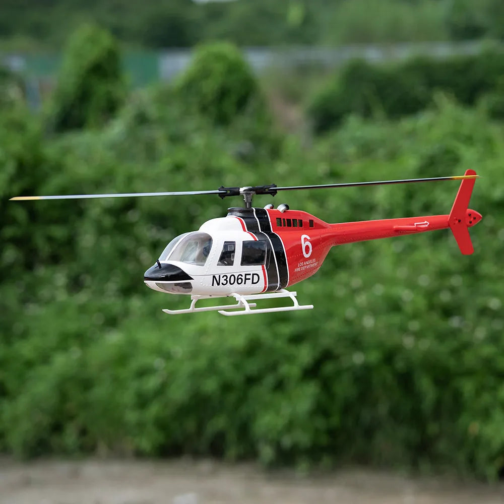FLY WING Bell 206 V3 GPS RC Helicopter 450L Scale with H1 Flight Controller - Professional Remote Control Aircraft for Outdoor Flying & Aerial Photography