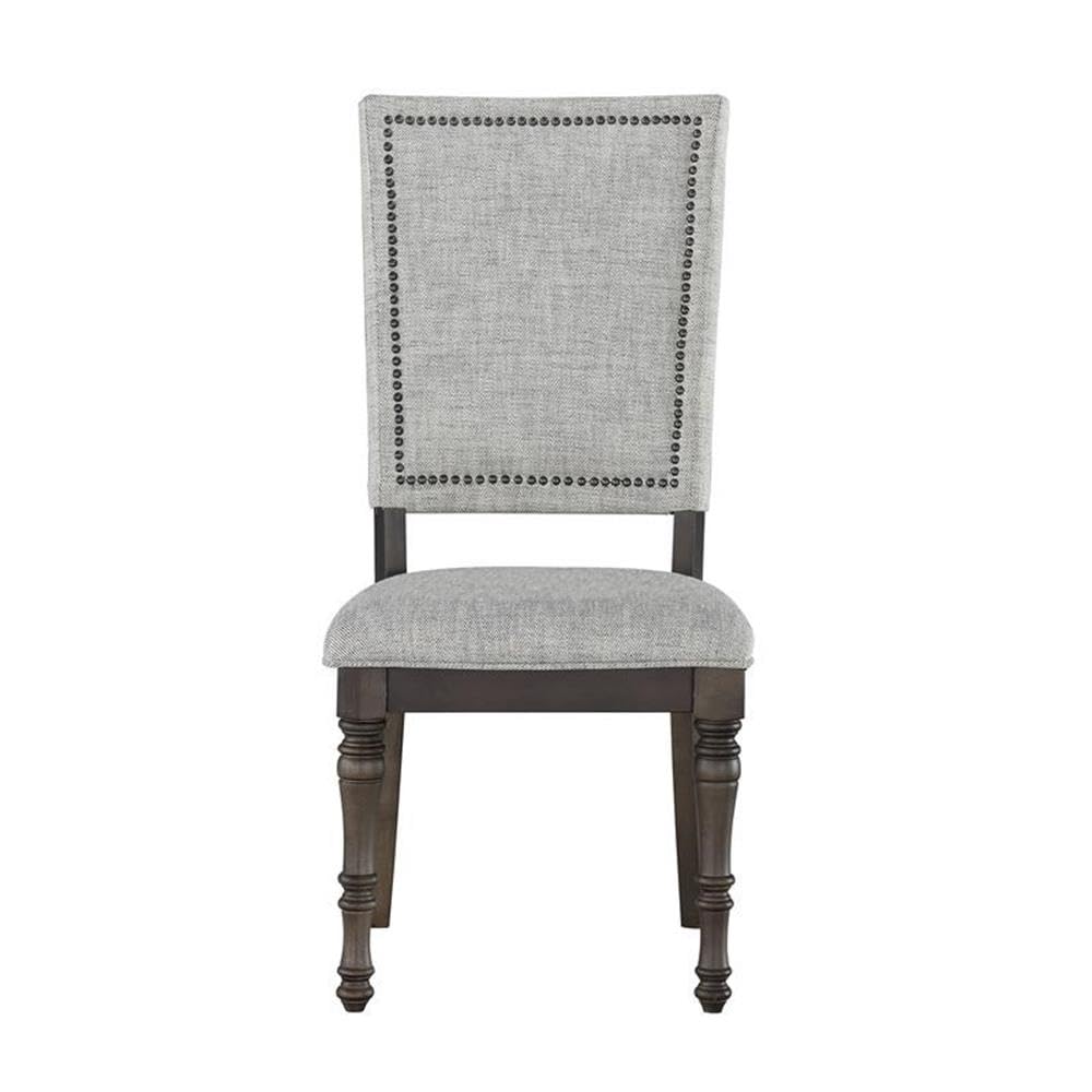 Steve Silver Linnett Sagebrush Upholstered Dining Chairs - Gray Set of 2, Modern Comfortable Kitchen & Dining Room Chairs for Home, Restaurant, or Office Use