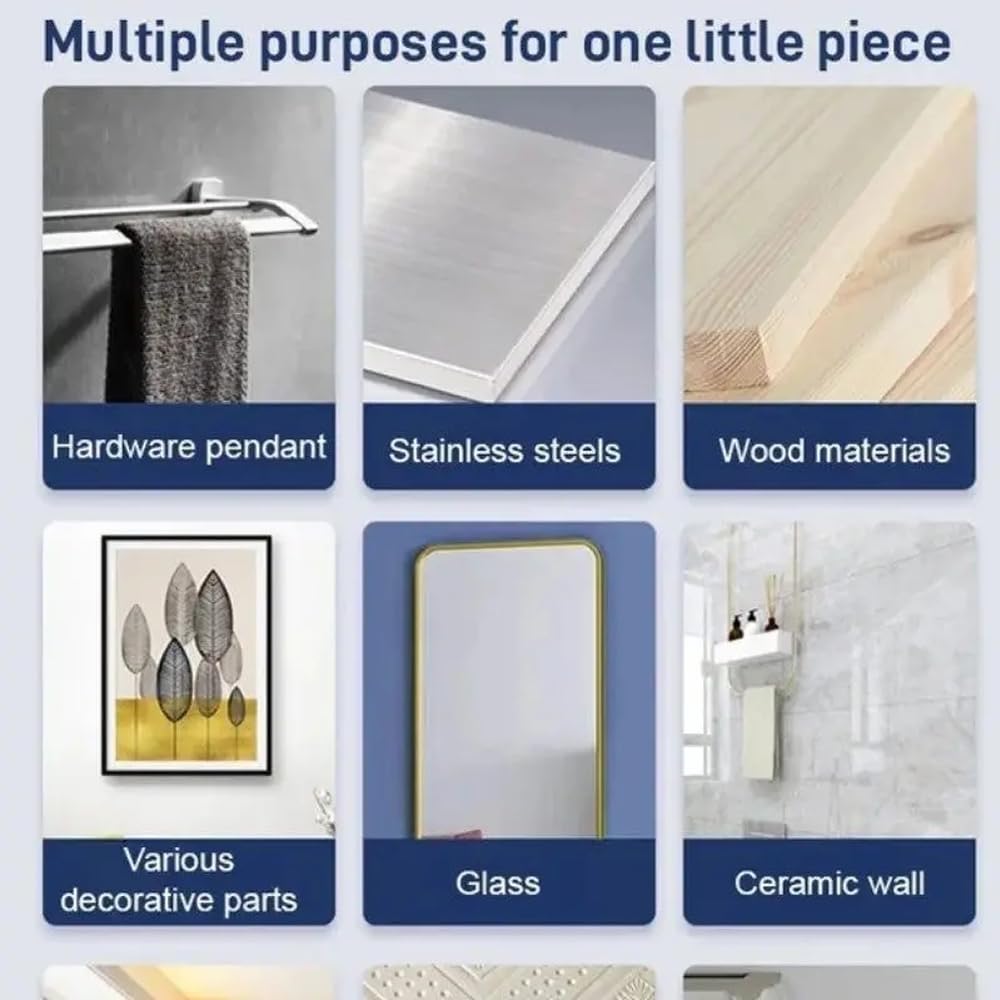 120ml Heavy-Duty Mounting Adhesive - Quick-Drying Glass Glue for Kitchen, Bathroom Tile & Wall - Waterproof No Nail Glue (2Pcs) - Perfect for Hanging Shelves, Mirrors & Hardware Fixtures
