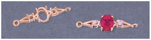 Solid Sterling Silver or 14kt Gold Accented Bracelet Link for 7x5mm & 10x8mm Oval Gemstones - DIY Jewelry Making Kit, Custom Handmade Beaded Bracelet - Perfect for Gift Giving, Wedding Accessories & Boho Fashion