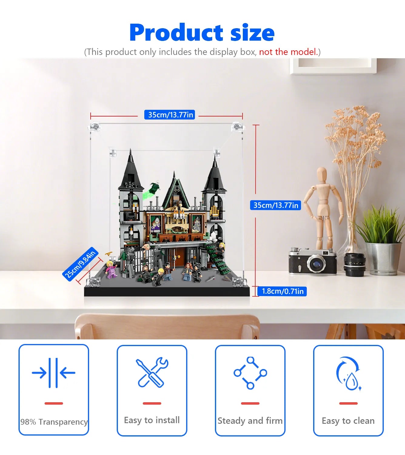 LEGO® Harry Potter™ Malfoy Manor 76453 Display Case - Premium Acrylic Protector for Collectible Building Sets - Perfect for Showcasing in Home, Office or Gift Giving