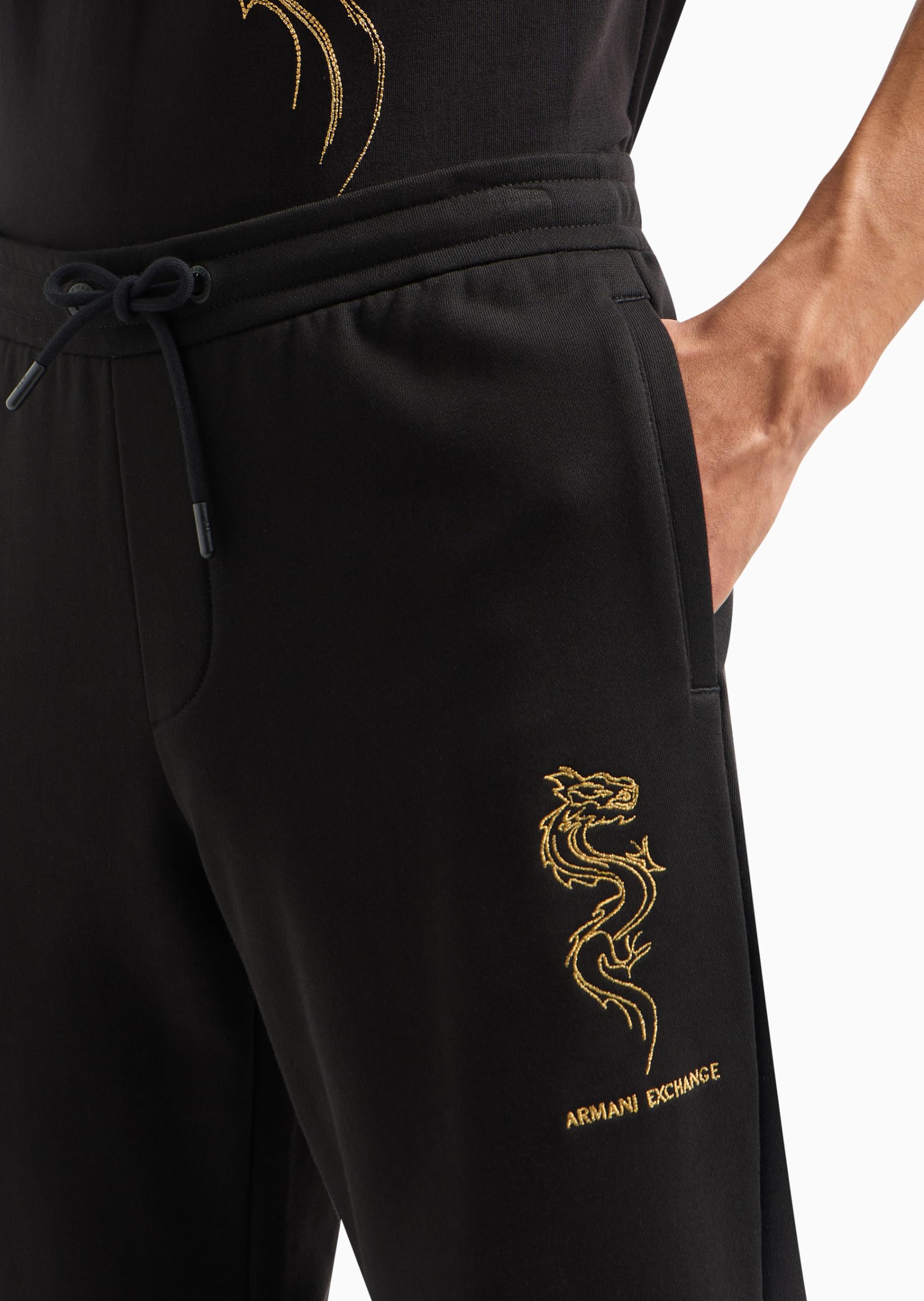 Armani Exchange Men's Limited Edition Lunar New Year Dragon Joggers - Stylish & Comfortable Sweatpants for Casual Wear, Gym & Holiday Outfits