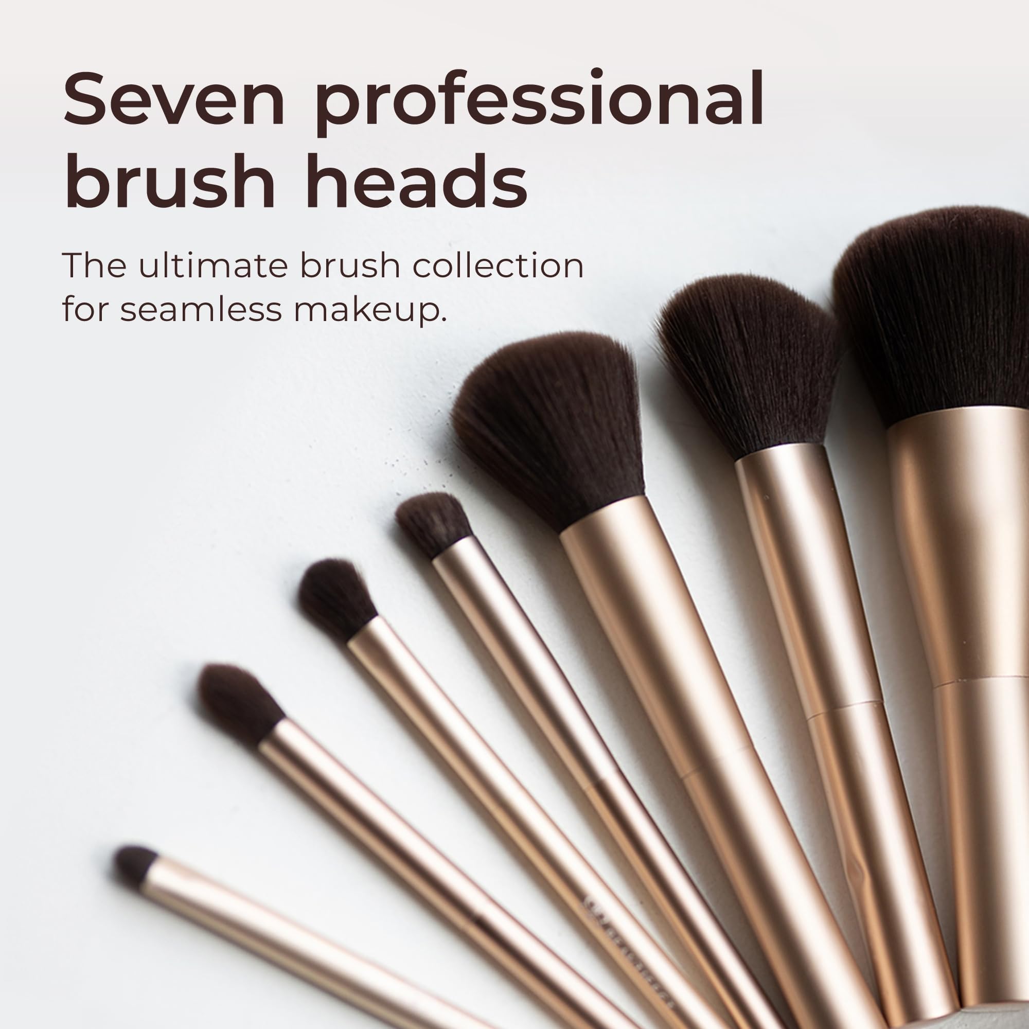 Professional Makeup Brush Set - 8 Piece Ergonomic Cosmetic Brushes for Face & Eye Makeup Application | Perfect for Daily Beauty Routine & Professional Makeup Artists