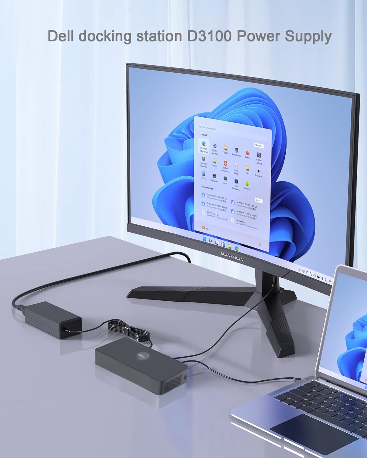 65W Power Adapter Replacement for Dell Docking Station D3100 D1000 - Compatible with Ultra HD/4K Triple Display Docks 5M48M 452-BBPG 5RR7X - Perfect for Home Office & Multi-Monitor Workstations