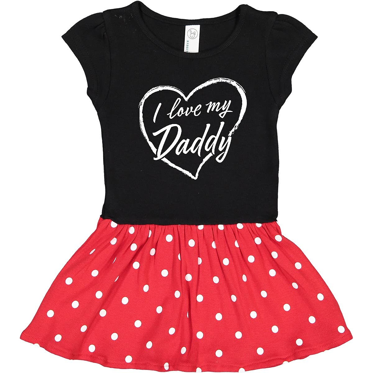 Inktastic I Love My Daddy White Chalk Heart Toddler Dress - Cute Baby Girl Outfit for Father's Day, Birthday & Family Photos