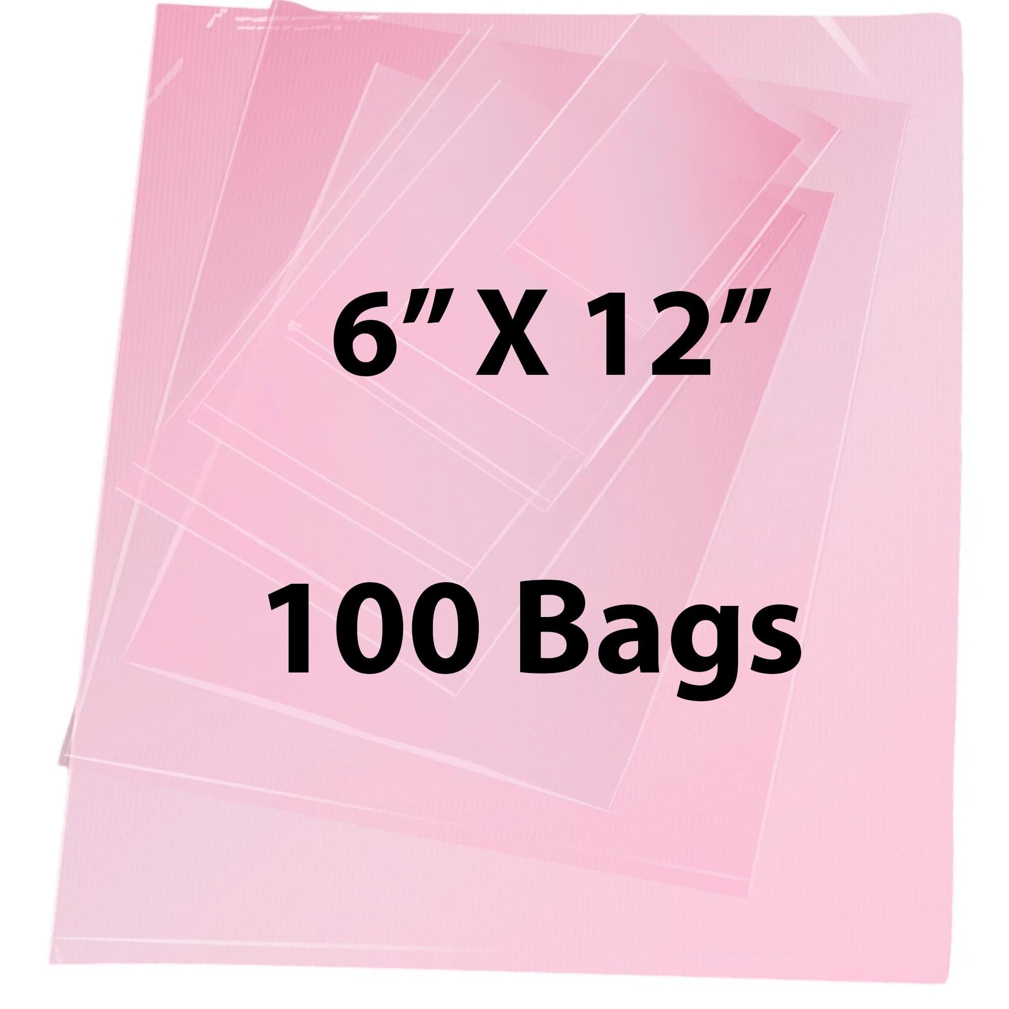 Pink Anti-Static Plastic Flat Bags 6x12 Inches (100 Pack) - 4 Mil Heavy Duty Heat Sealable Packaging Bags for Small Business, Electronics & Craft Supplies | ESD Safe Storage & Shipping Solution