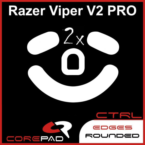 Corepad Skatez CTRL Mouse Feet for Razer Viper V2 Pro - Ultra Smooth Gliding Gaming Mouse Skates - Perfect for Esports, FPS, and Competitive Gaming