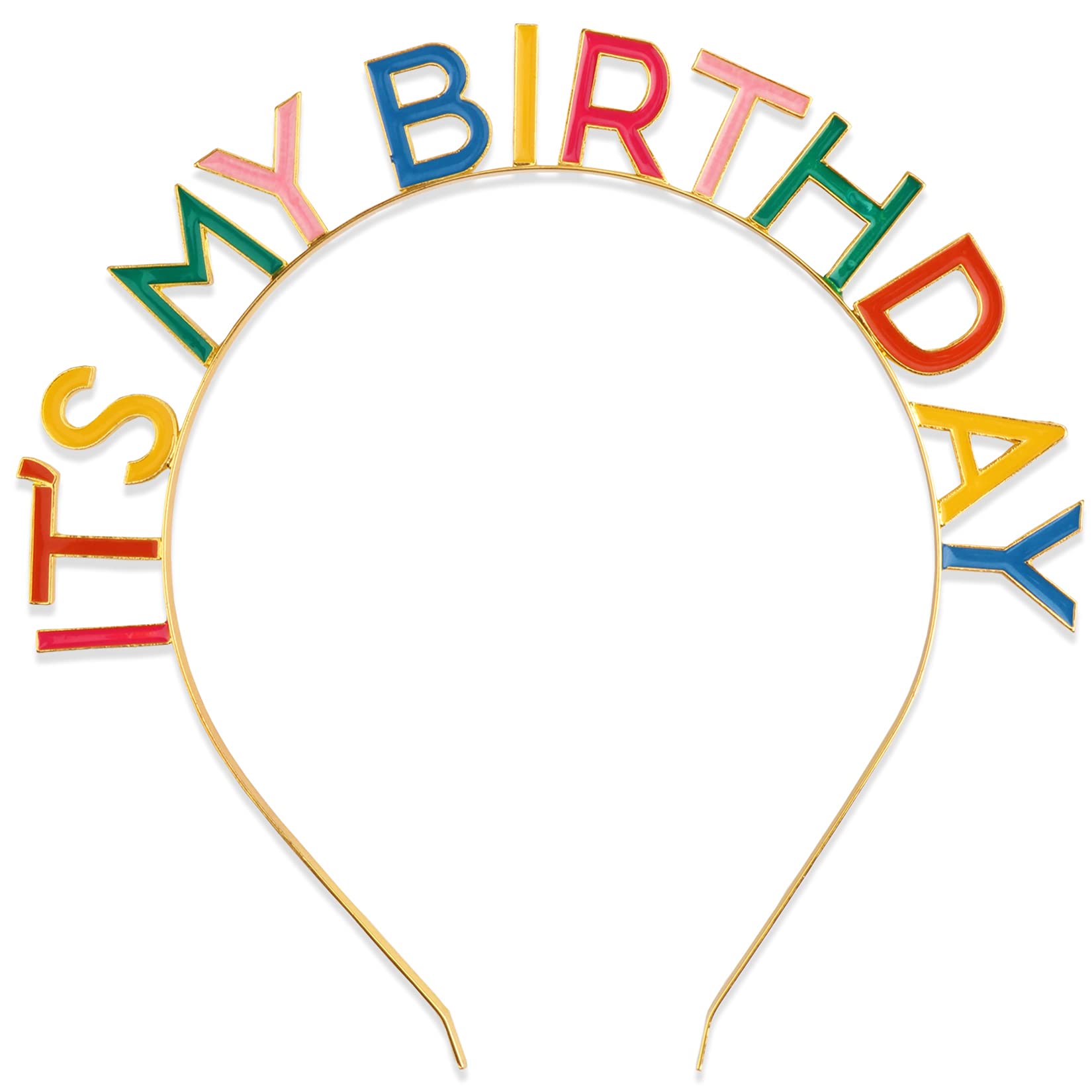 Happy Birthday Crown - Rainbow 'It's My Birthday' Alloy Headband for Women & Girls | Birthday Party Accessories, Gift & Decorations | Perfect for Birthday Celebrations, Bachelorette Parties & Festive Events