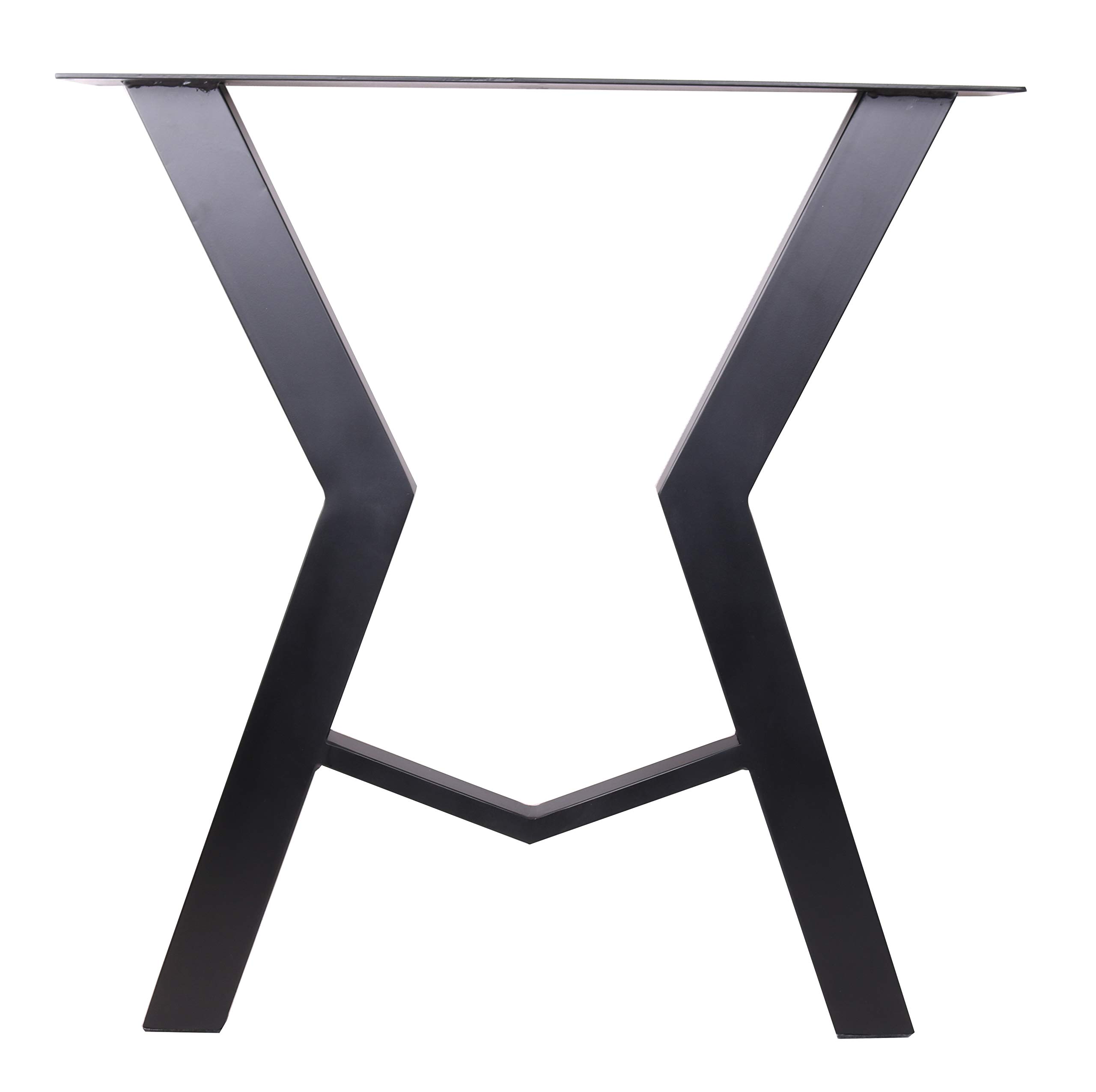 2 Pack Black Steel Dining Table Legs - Heavy Duty Industrial Style for Office Desk, Computer Workstation & Kitchen Furniture - Modern Home & Commercial Use