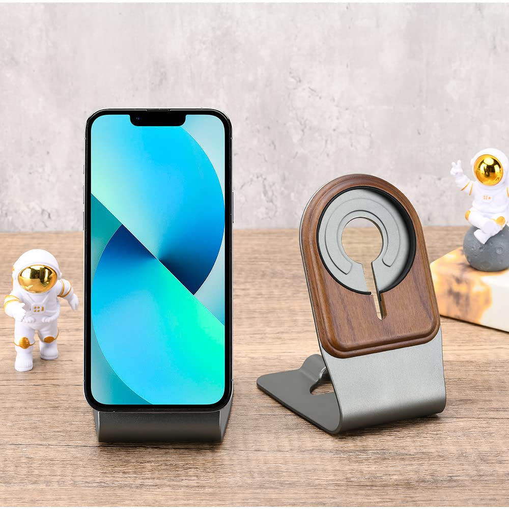 Premium Walnut Wood Stand for Apple MagSafe Charger | Elegant Phone Charging Dock Compatible with iPhone 16/15/14/13/12 Series | Perfect for Bedside, Office Desk & Nightstand Charging