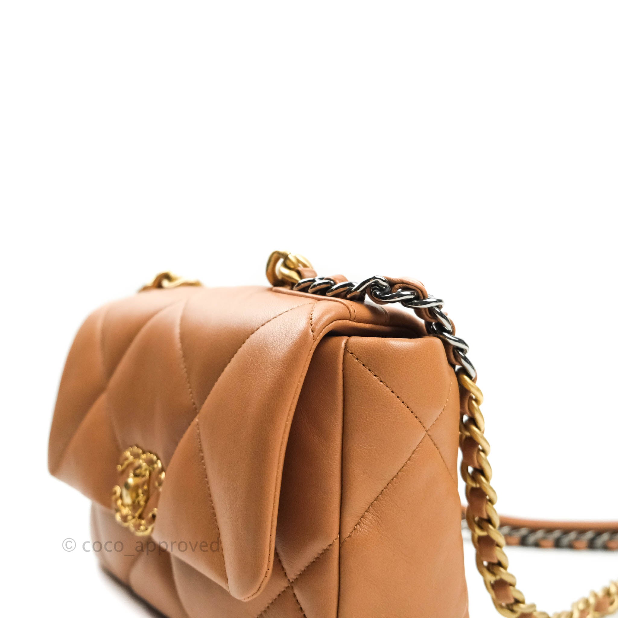 Chanel 19 Small Handbag in Dark Beige Caramel with Mixed Hardware - Perfect for Work, Travel & Evening Events