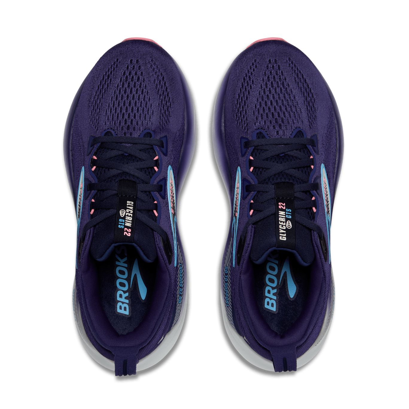 Brooks Glycerin GTS 22 Women's Running Shoes (B Width) - Blue Ribbon/Peacoat/Dianthus | Cushioned Support for Long Distance & Marathon Training | Road Running & Gym Workouts