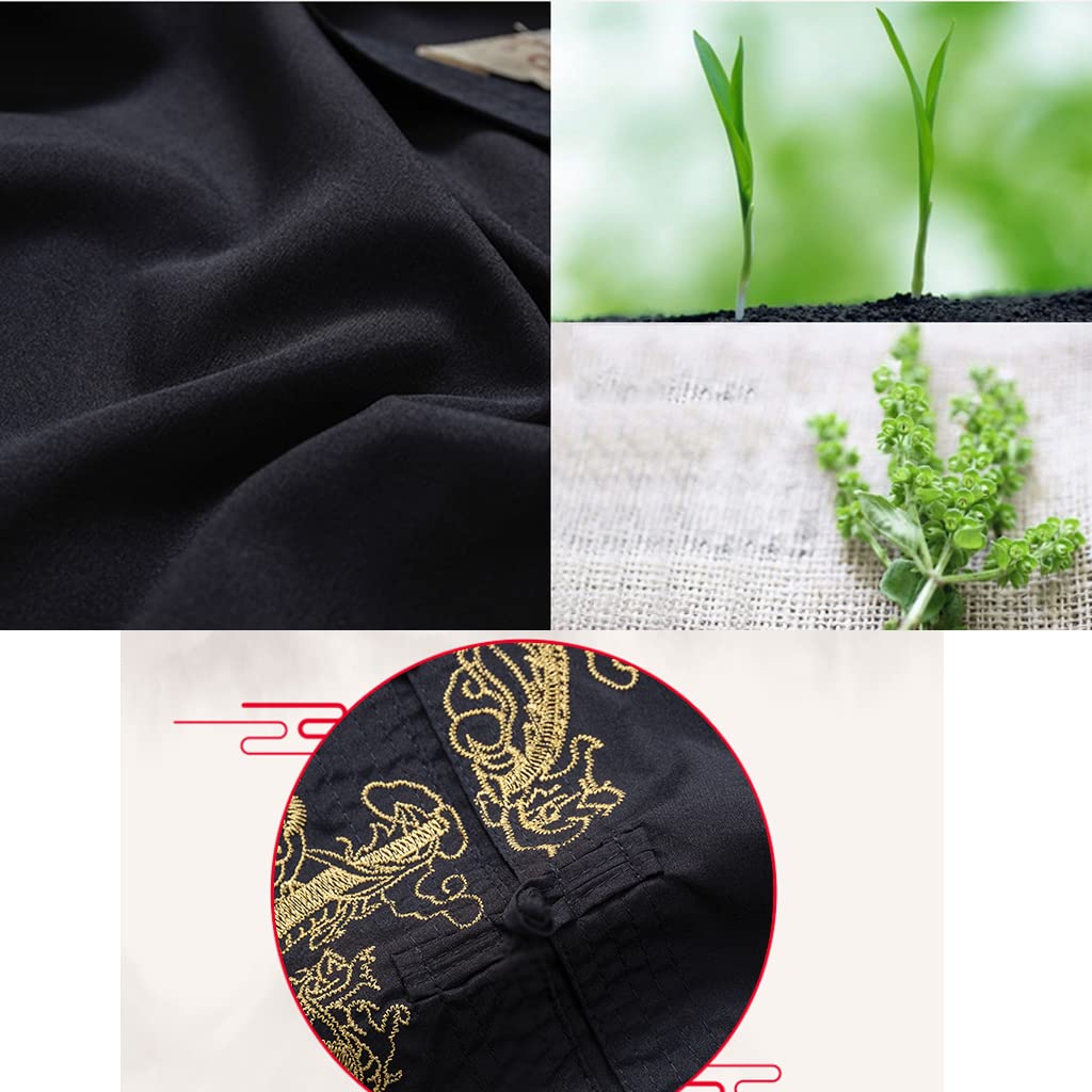 Traditional Chinese Tang Suit for Men - Long Sleeve Hanfu Kung Fu Uniform Set with Jacket & Pants (Grey) - Perfect for Martial Arts, Cultural Events, and Asian Fashion Enthusiasts