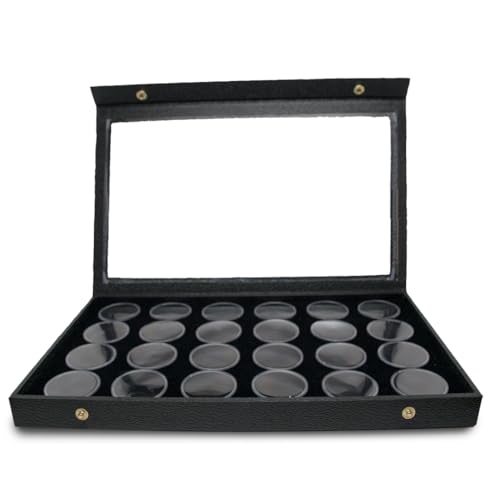 24-Gem Jars Black Foam Liner