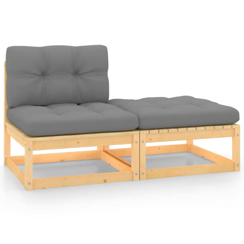 **Outdoor Patio Furniture Set - 2-Piece All-Weather Pinewood Sectional Sofa with Cushions for Garden, Backyard & Poolside Relaxation**