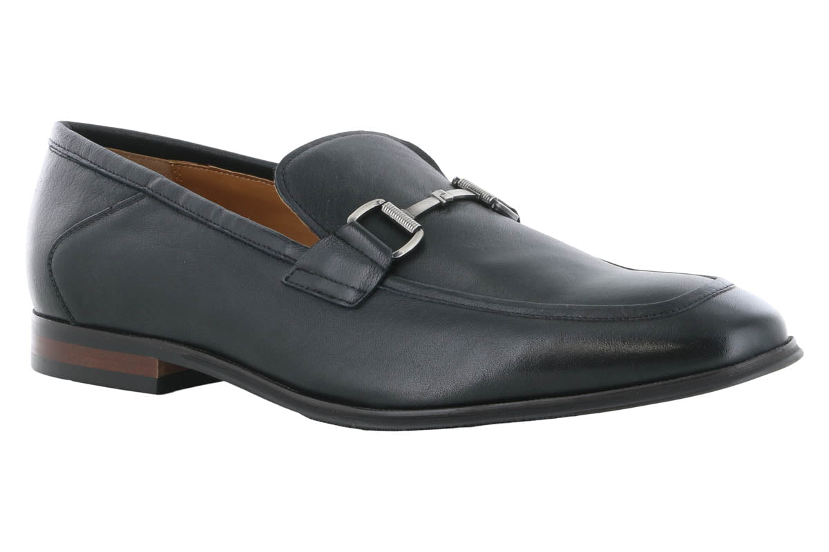 Steve Madden Aahron Black Leather Dress Loafers for Men - Comfortable & Stylish Business Casual Shoes for Office, Wedding & Formal Events