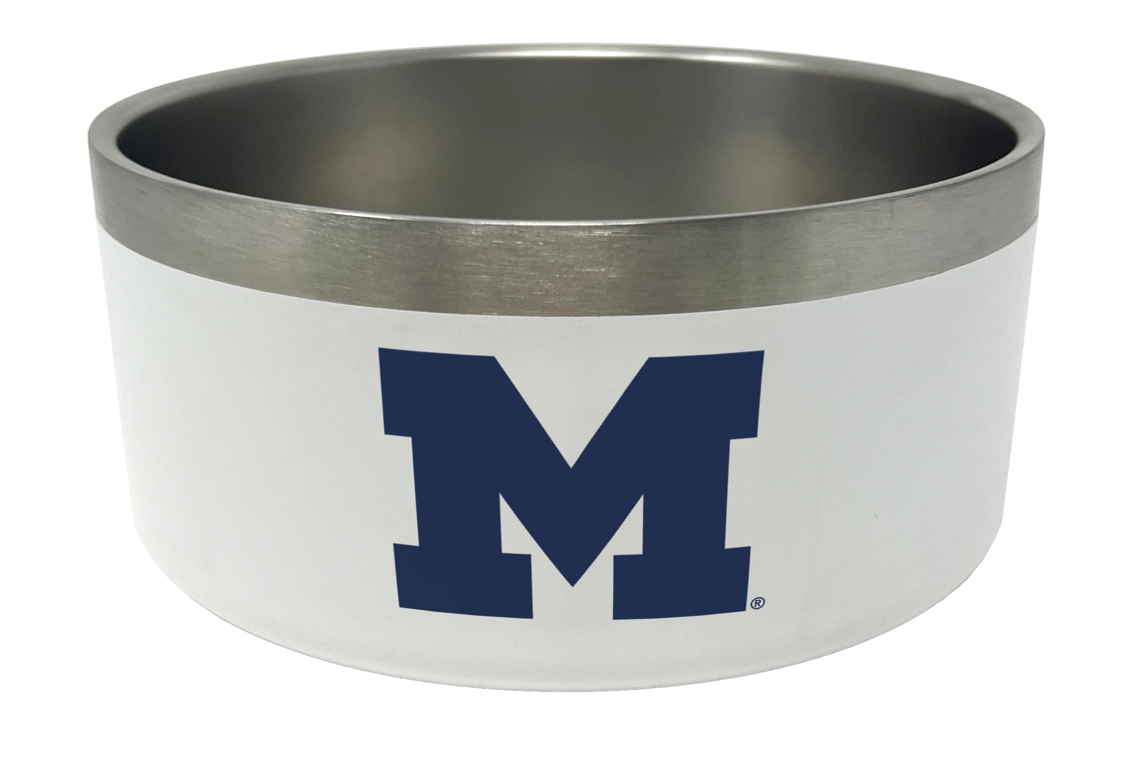 Official Michigan Wolverines 32oz Stainless Steel Dog Bowl - NCAA Licensed Pet Food & Water Dish for Dogs - Perfect for Game Day, Tailgating & Wolverines Fans