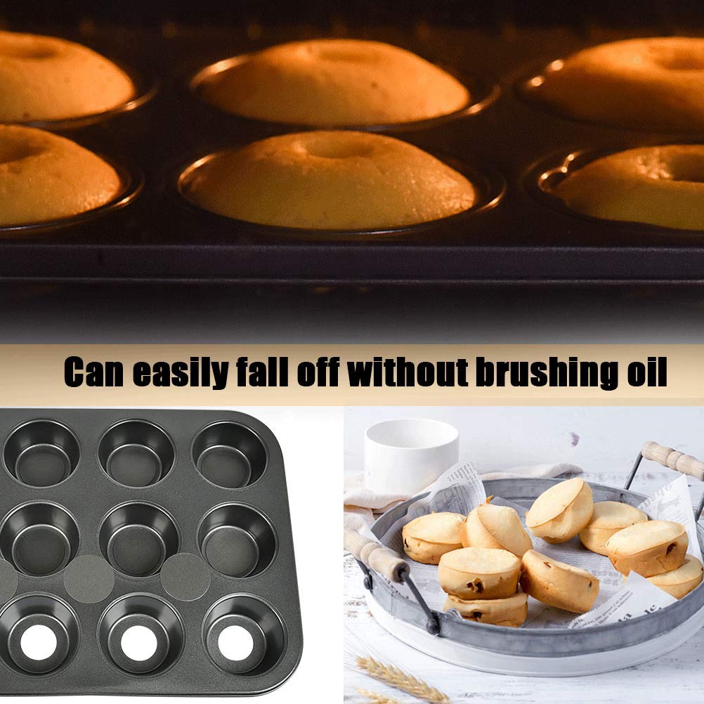 2 Pack 12-Cavity Mini Cheesecake Pan with Removable Bottom - Non-Stick Metal Baking Molds for Cupcakes, Tarts & Desserts - Dishwasher & Microwave Safe - Perfect for Parties, Holidays & Home Baking