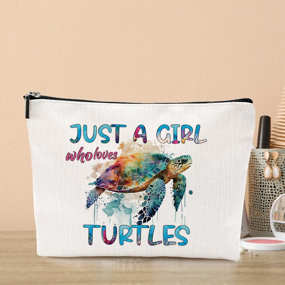 Funny Turtle Makeup Bag - Cute Sea Turtle Cosmetic Pouch for Women & Girls | Perfect Gift for Turtle Lovers, Sister, Daughter, Bestie | Great for Graduation, Mother's Day, Christmas & Birthday | Travel & Daily Makeup Organizer