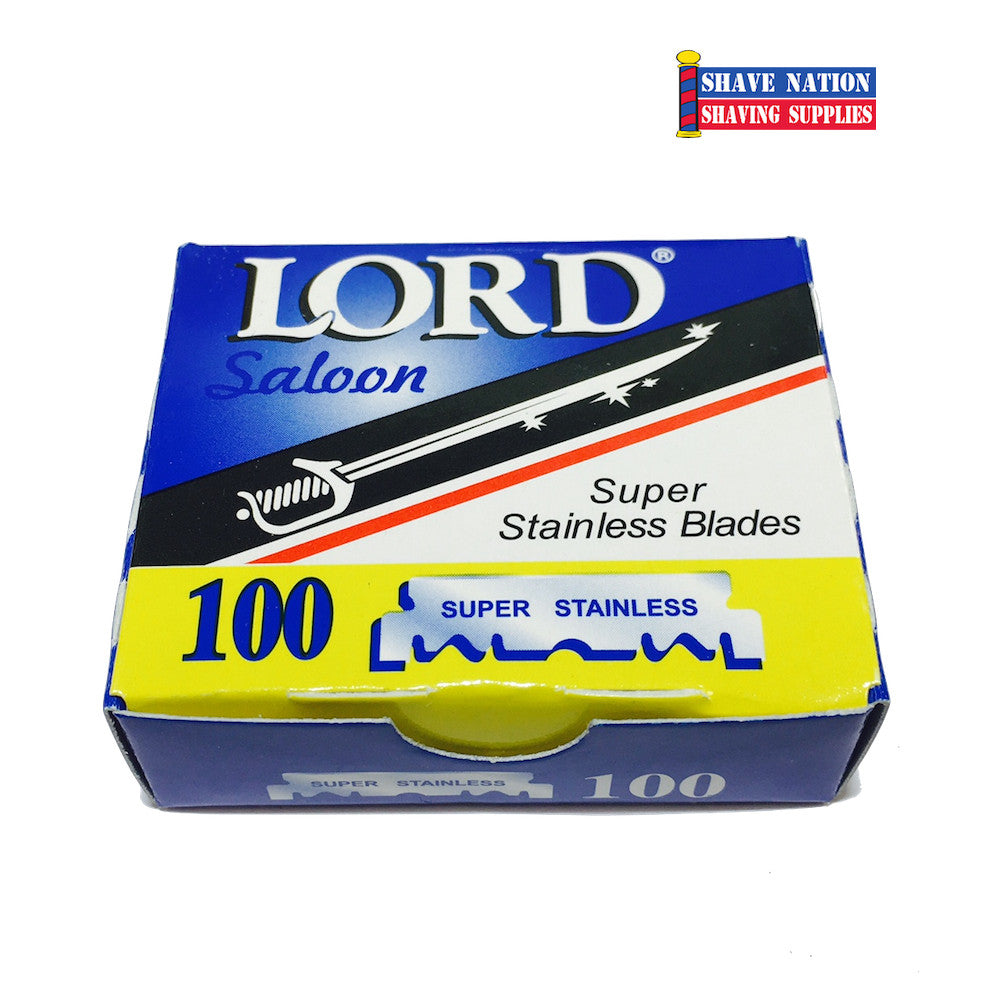 Lord Super Stainless Half Blades 100ct - Premium Double Edge Razor Blades for Men's Shaving - Perfect for Sensitive Skin & Close Shaves at Home or Travel