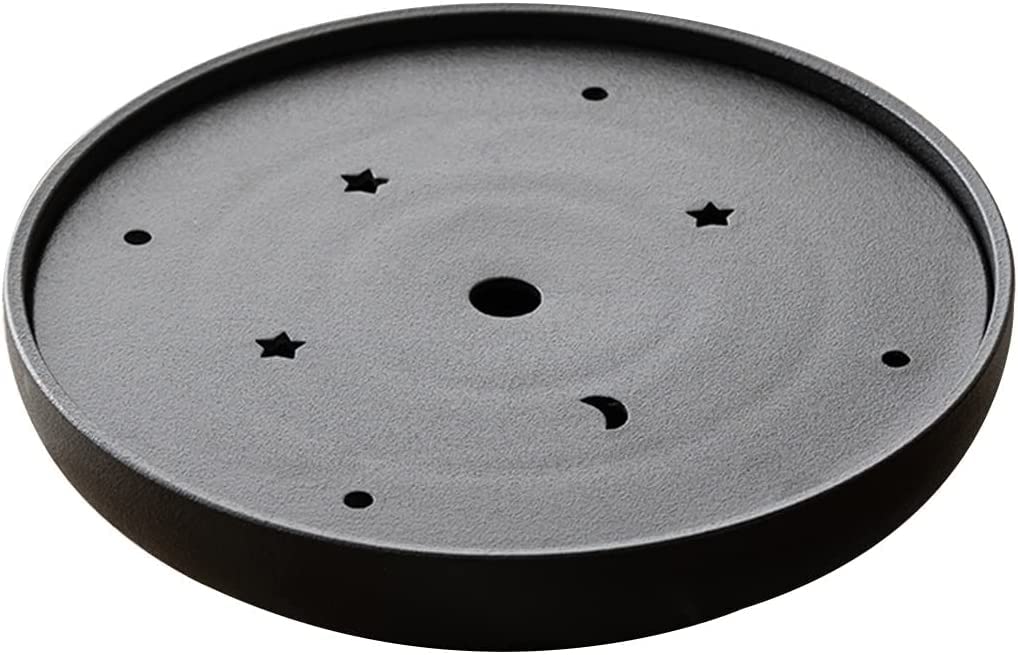 Premium Ceramic Tea Tray with Drain - Chinese Kung Fu Style Coffee Table Serving Tray (20x20x3cm, Black) - Perfect for Home, Office & Tea House - Elegant Tea Ceremony Accessory & Decorative Centerpiece