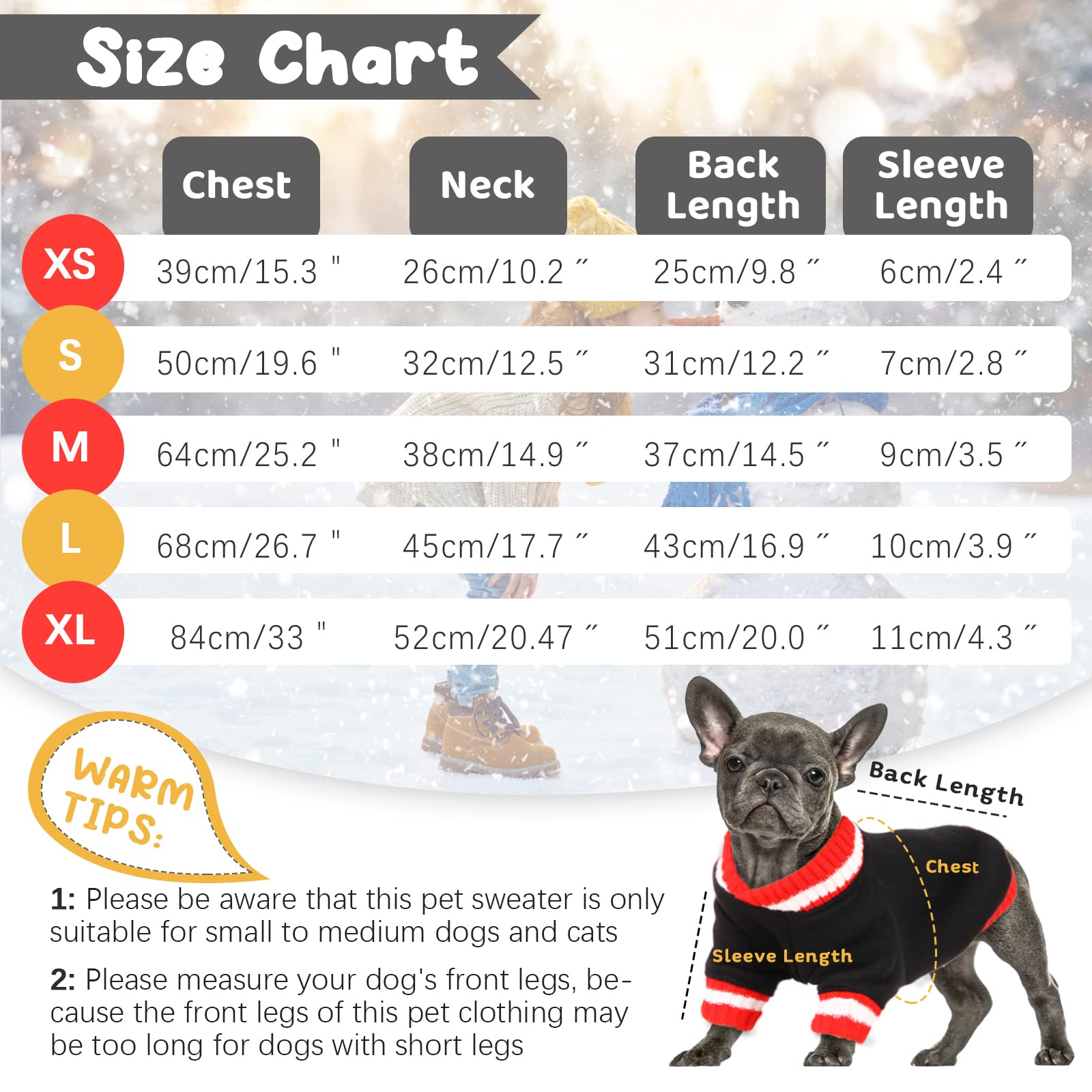 FUAMEY Warm Fleece Dog Sweater - Soft Winter Pullover for Small & Medium Dogs, Cozy Pet Clothes for Boys & Girls, Cute Puppy Outfit in Black | Perfect for Cold Weather Walks & Indoor Comfort