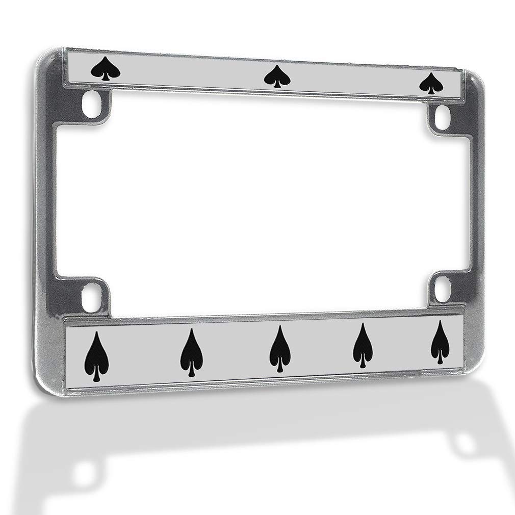 Sturdy Metal Insert Bike License Plate Frame - Weatherproof Motorcycle Accessories with Chrome Finish & 4-Hole Design - Perfect for Harley, Cruiser, and Sport Bikes - Ideal for Road Trips, Daily Commuting & Custom Bike Builds