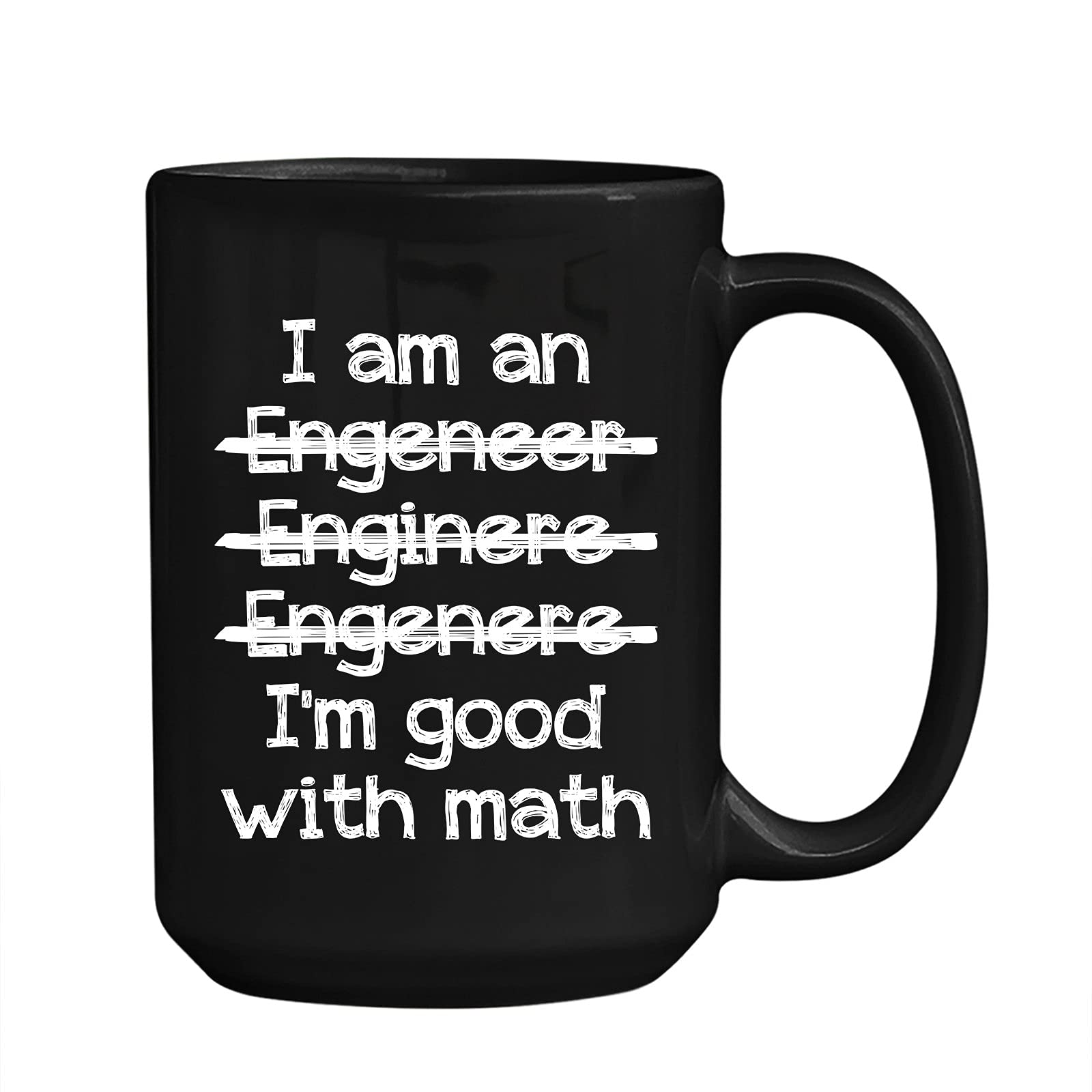 Funny Engineer Coffee Mug - 'I'm An Engineer Good With Math' Motivational & Inspirational Ceramic Cup (11oz/15oz) - Perfect Gift for Engineers, Math Lovers & STEM Professionals - Great for Office, Home & Work Motivation