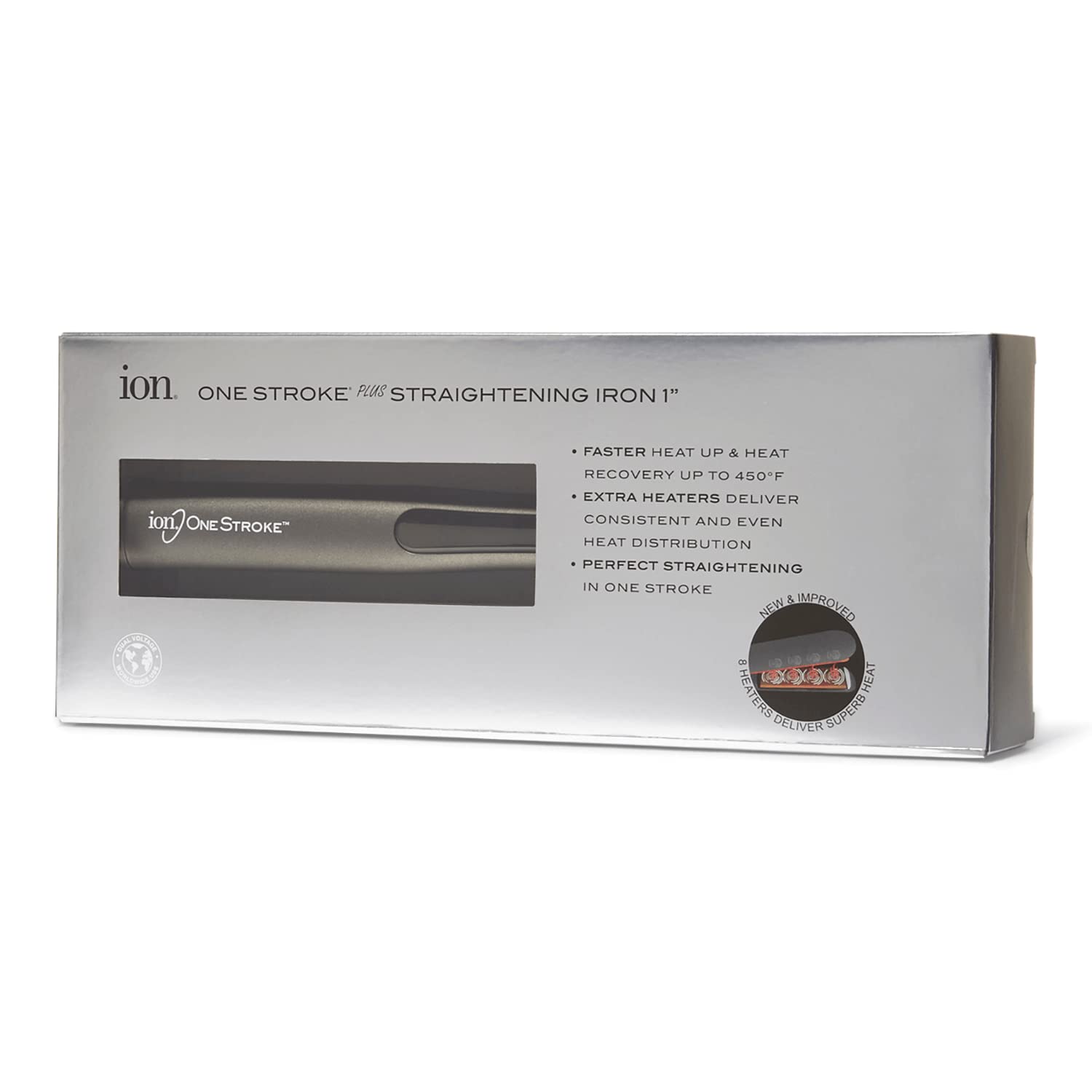 Ion One Stroke 1 Inch Flat Iron Hair Straightener - Professional Ceramic Styling Tool for Smooth & Shiny Hair - Perfect for Home & Salon Use