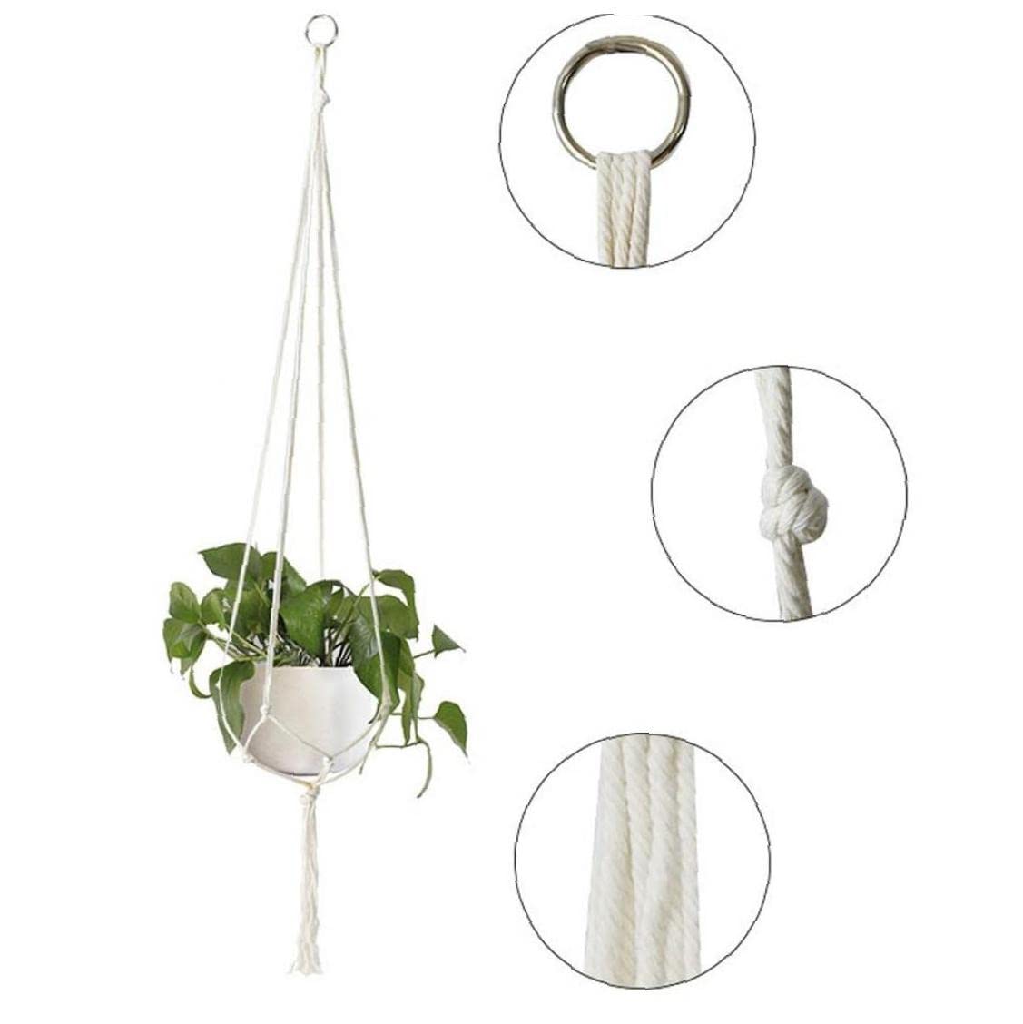 Handmade Macrame Plant Hangers for Indoor & Outdoor Use - Cotton Rope Hanging Planter Basket for Flower Pots - Perfect for Patio, Deck, Ceiling & Boho Home Decor