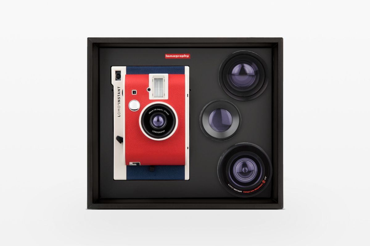 Lomography Lomo'Instant Camera & Lenses Boston Edition - Retro Instant Film Camera with 3 Creative Lenses for Vintage Photography - Perfect for Travel, Parties & DIY Photo Projects
