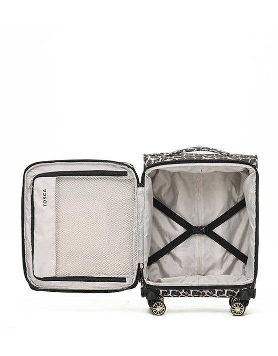 Tosca SO LITE AIR5055 55cm Lightweight Cabin Spinner Luggage - Leopard Print Design for Travel & Business Trips