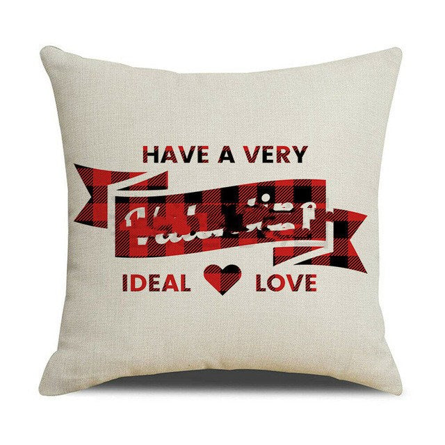 Valentine's Day Red Heart Pillow Cover - Romantic Decorative Cushion Case for Couples, Bedroom, Sofa, and Home Decor