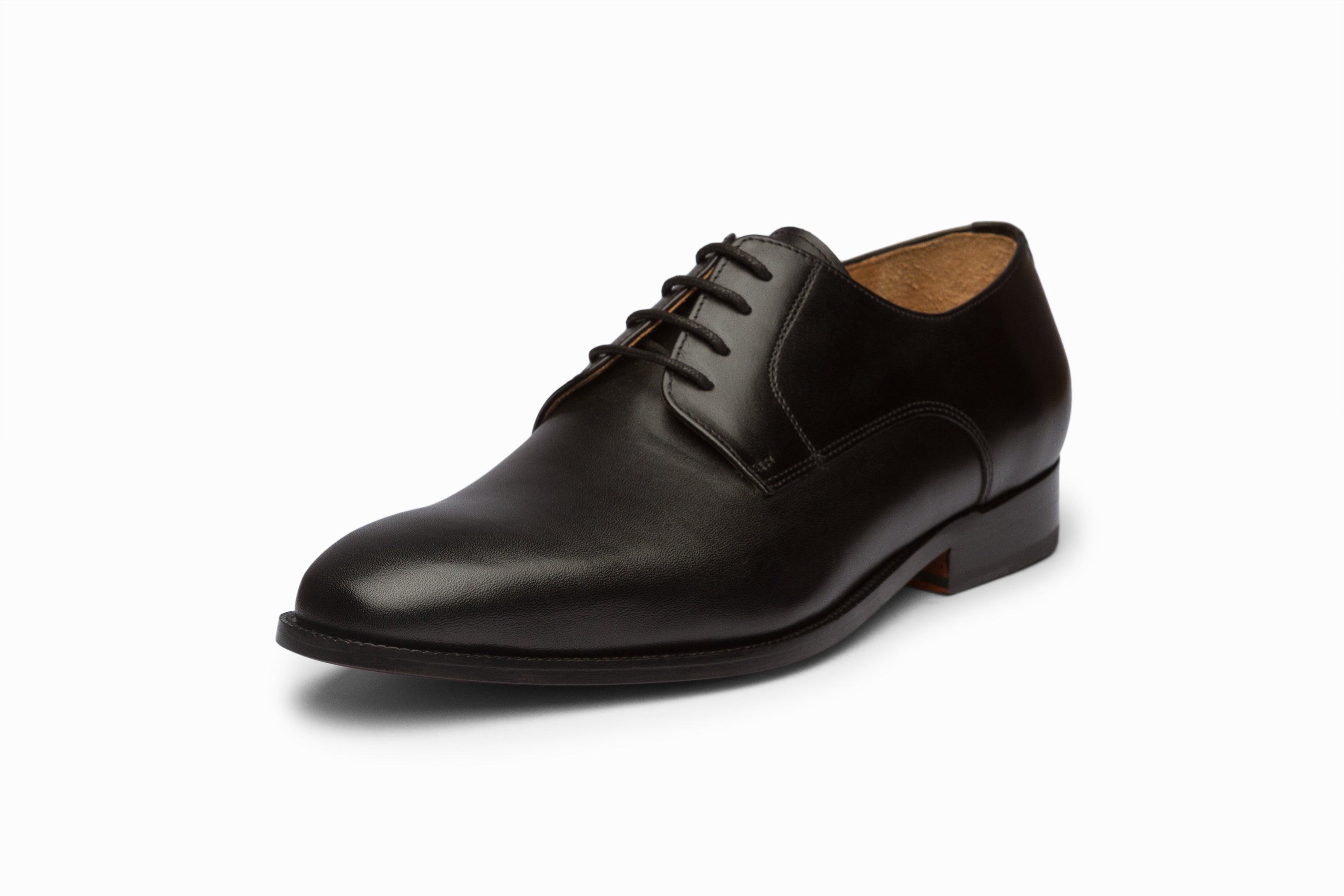 Men's Classic Plain Black Derby Shoes - Stylish & Comfortable Dress Shoes for Business, Office & Formal Occasions