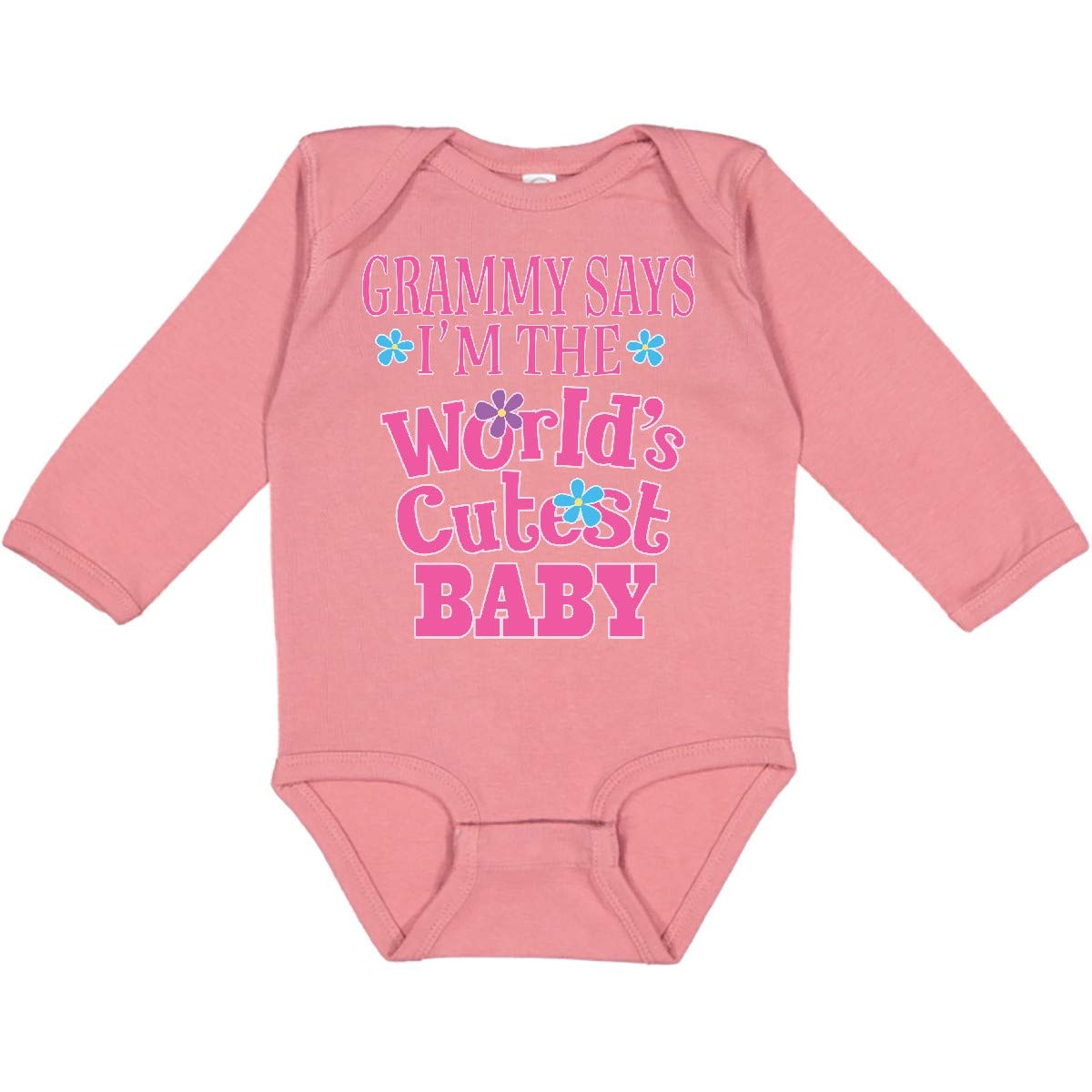 Inktastic Grammy Worlds Cutest Baby Long Sleeve Creeper - Soft & Comfortable Infant Bodysuit for Newborns & Toddlers - Perfect for Family Photos, Holidays & Special Occasions