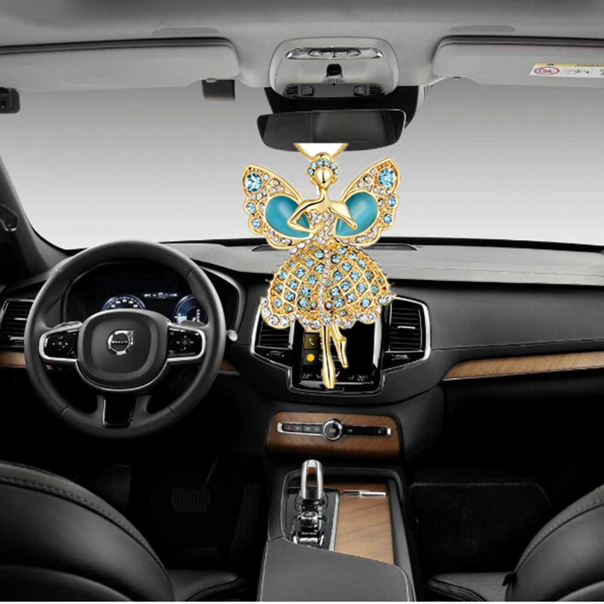 Jiamin Angel Car Charm - Guardian Angel Rearview Mirror Hanging for Travel Protection & Safe Driving | Car Accessories for Women, Gift Ideas & Spiritual Decor