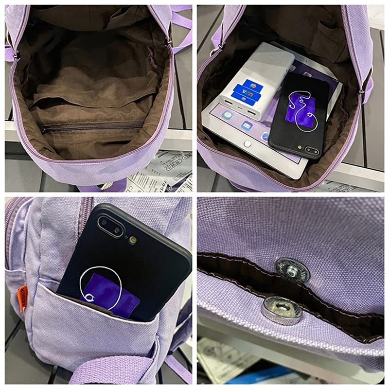 Stylish Mini Canvas Backpack for Women & Men - Small Aesthetic Daypack for Work, Travel & Casual Use - Cute Purse Alternative (Black, One Size) | Perfect for Commuting, Shopping & Daily Essentials