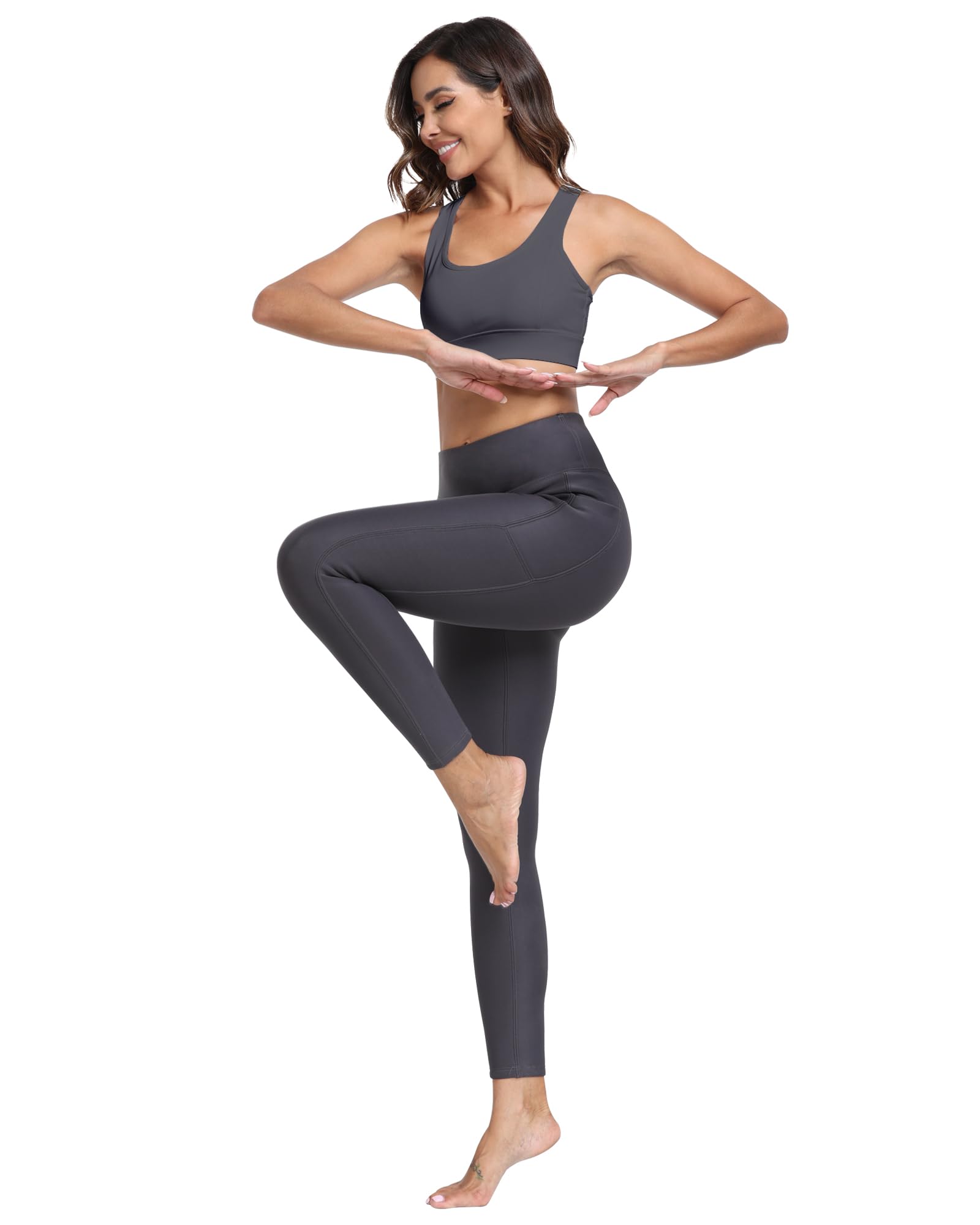 Women's High Waisted Fleece Lined Thermal Leggings with Pockets - Winter Warm Sherpa Lined Tights for Yoga, Running & Cold Weather Activities
