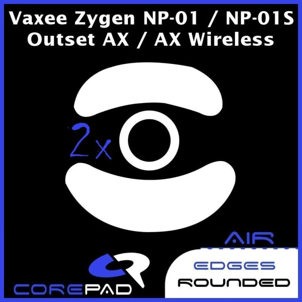 Corepad Skatez AIR Mouse Feet for Vaxee Zygen NP-01, NP-01S & Outset AX - Ultra Smooth Glide Gaming Mouse Skates for FPS, MOBA & Esports Performance