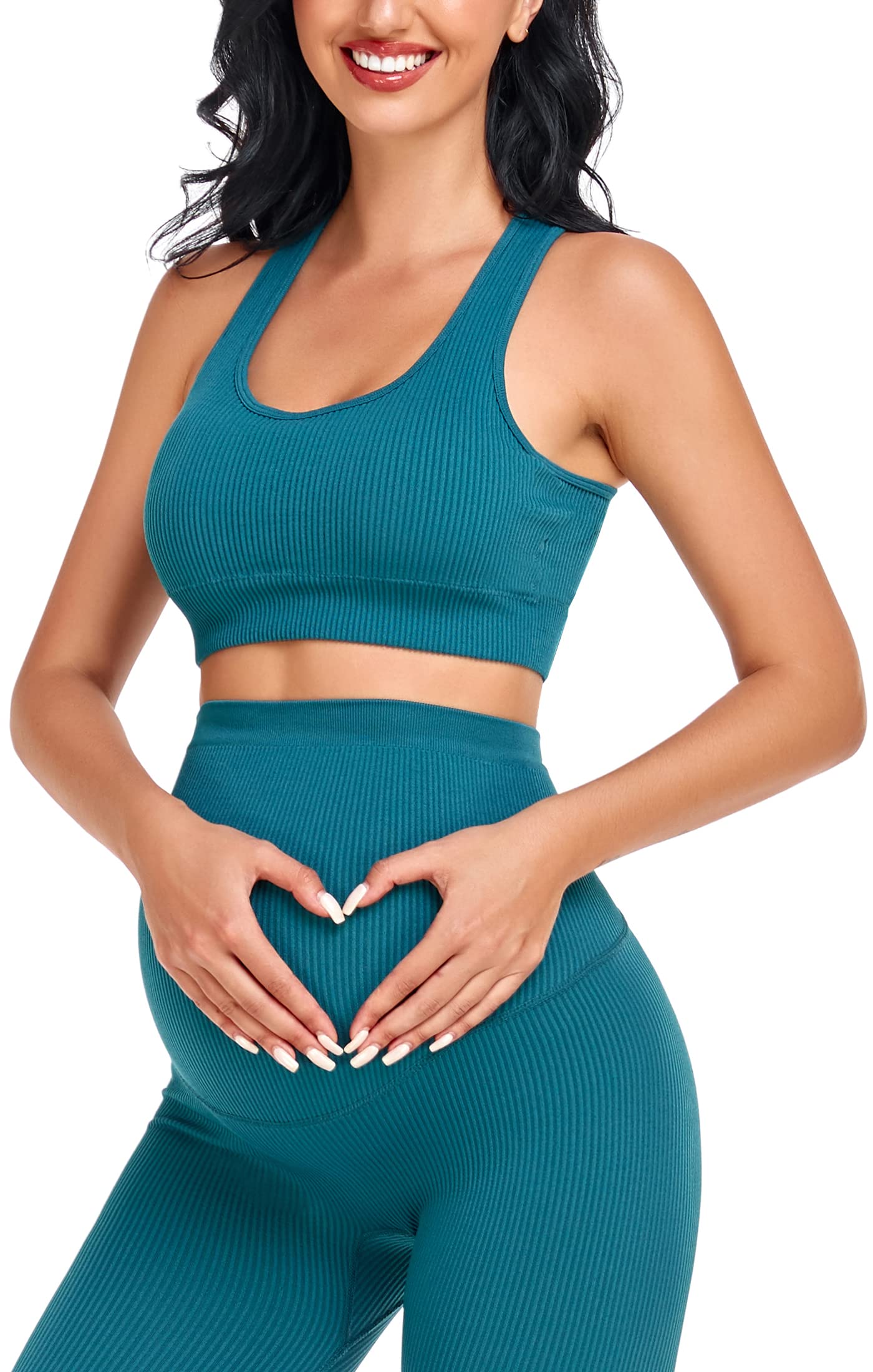 Women's Maternity 2-Piece Outfit Set - Comfortable Nursing Bra & Stretchy Shorts for Pregnancy - Yoga, Workout & Lounge Wear - Perfect for Prenatal Exercise, Relaxing at Home and Postpartum Recovery